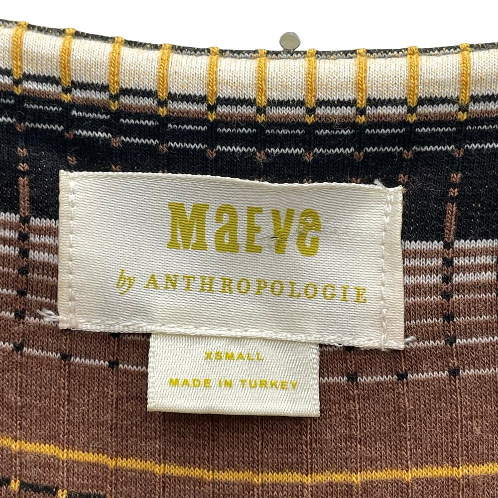 Anthropologie Maeve Striped Wrap Midi Dress Size XS - Picture 6 of 10